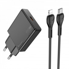 Home Charger 20W PD3.0 C to Lightning Cable (1m) Hoco N37 — Black