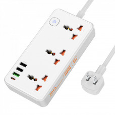 Мережевий фільтр 2500W 3U | 3P | 1C 30W | 1.5m — Hoco AC8A — White