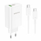 Home Charger 65W PD QC3.0 C to C Cable (1m) Borofone BN10 — White