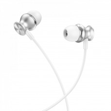 3.5mm Earphones With Mic Hoco M106 — Silver