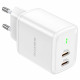 Home Charger 35W 2 PD3.0 C to C Cable (1m) Borofone BN9 — White